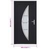 Front Door Anthracite 108x200 cm PVC - Secure & Elegant Design