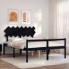  Bed Frame with Headboard Black 150x200 cm King Size Solid Wood Colour black Size 150 x 200 cm 