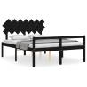 Black King Size Bed Frame with Headboard - 150x200 cm