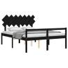 Black King Size Bed Frame with Headboard - 150x200 cm