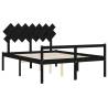 Black King Size Bed Frame with Headboard - 150x200 cm