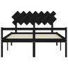 Black King Size Bed Frame with Headboard - 150x200 cm