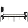 Black King Size Bed Frame with Headboard - 150x200 cm