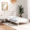 Bed Frame White Solid Wood 90x190 cm Single Colour white Size 90 x 190 cm 