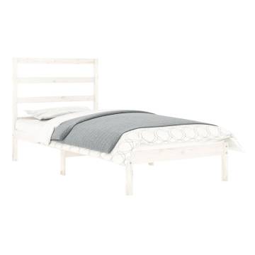 White Solid Wood Bed Frame 90x190 cm - Modern Design