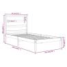 White Solid Wood Bed Frame 90x190 cm - Modern Design