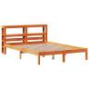 Bed Frame with Headboard Wax Brown 140x190 cm Solid Wood Pine