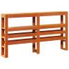 Bed Frame with Headboard Wax Brown 140x190 cm Solid Wood Pine