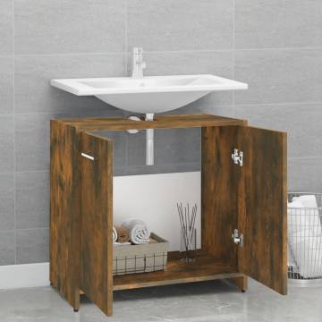 Bathroom Cabinet Smoked Oak - Stylish Storage Solution