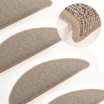 Carpet Stair Treads - Grey & Brown, 15 pcs | HipoMarket