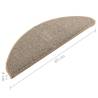 Carpet Stair Treads - Grey & Brown, 15 pcs | HipoMarket