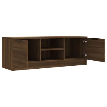 Stylish Brown Oak TV Cabinet - 102x35x36.5 cm