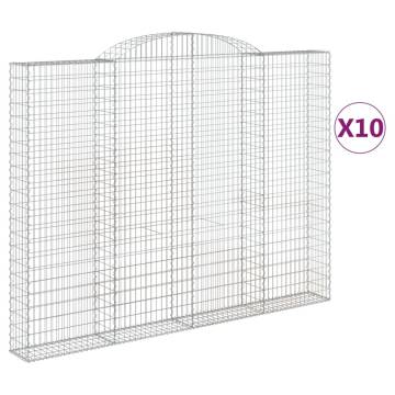 Arched Gabion Baskets - 10 pcs Galvanised Iron | Hipo Market