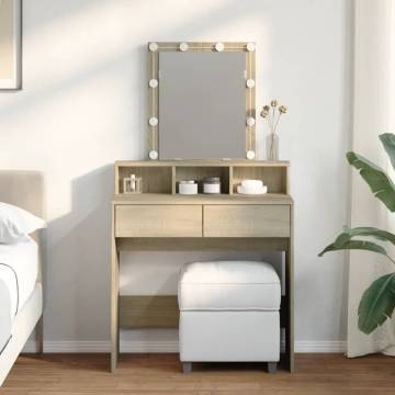 Dressing Table with LED | Sonoma Oak 80x41x144.5 cm