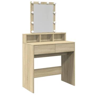 Dressing Table with LED | Sonoma Oak 80x41x144.5 cm