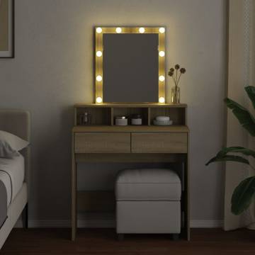 Dressing Table with LED | Sonoma Oak 80x41x144.5 cm