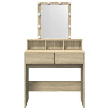 Dressing Table with LED | Sonoma Oak 80x41x144.5 cm