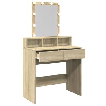 Dressing Table with LED | Sonoma Oak 80x41x144.5 cm