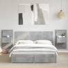  Bed Headboard with Cabinets Concrete Grey 160 cm Engineered Wood Colour concrete grey Quantity in Package 1 Model one drawer with led 