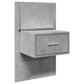 Concrete Grey Bed Headboard with Cabinets - 160 cm | HipoMarket