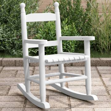 Comfortable White Rocking Chair for Children - Poplar Wood