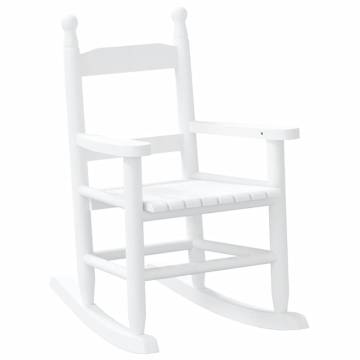 Comfortable White Rocking Chair for Children - Poplar Wood