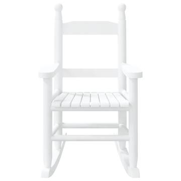 Comfortable White Rocking Chair for Children - Poplar Wood