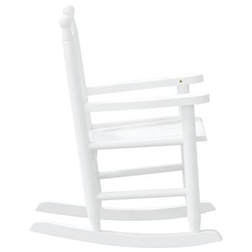 Comfortable White Rocking Chair for Children - Poplar Wood