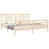 Solid Wood Bed Frame with Headboard - 200x200 cm | Hipo Market