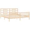 Solid Wood Bed Frame with Headboard - 200x200 cm | Hipo Market