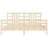 Solid Wood Bed Frame with Headboard - 200x200 cm | Hipo Market