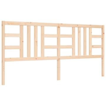 Solid Wood Bed Frame with Headboard - 200x200 cm | Hipo Market