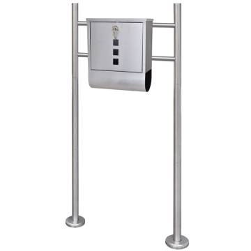 Stainless Steel Mailbox on Stand | Sleek Modern Design