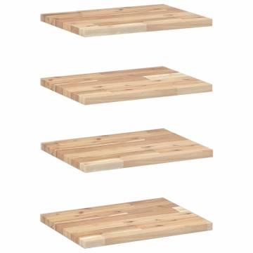 Floating Shelves 4 pcs | Untreated Solid Wood Acacia 60x30x2cm