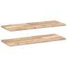 Floating Shelves – 2 pcs Untreated Solid Acacia Wood | Hipo Market