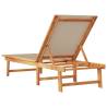 Sun Lounger Taupe Solid Wood Acacia & Textilene | HipoMarket