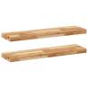 Floating Shelves - 80x20 cm Solid Acacia Wood (2 pcs)