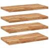 Floating Shelves (4 pcs) - Solid Acacia Wood - Stylish Storage