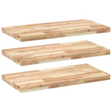 Floating Shelves 3 pcs | Untreated Solid Wood Acacia 100x40x4 cm