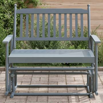 Glider Bench Grey | Solid Wood Poplar | 118x70x104.5 cm