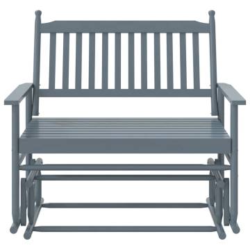 Glider Bench Grey | Solid Wood Poplar | 118x70x104.5 cm