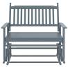 Glider Bench Grey | Solid Wood Poplar | 118x70x104.5 cm