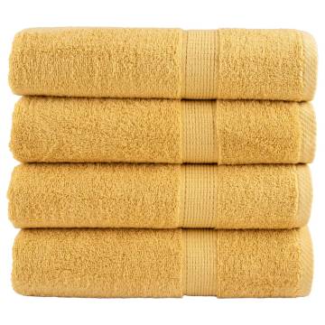 Premium SOLUND Shower Towels - 4pcs Gold, 70x140cm