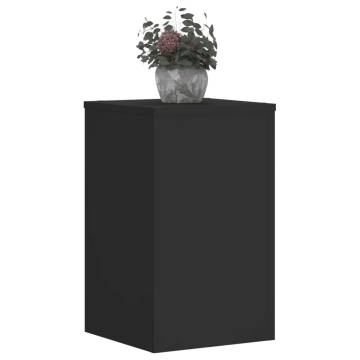 Black Plant Stands 2 pcs - 30x30x50 cm Engineered Wood