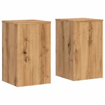 Artisian Oak Plant Stands - 2 pcs | Durable & Stylish