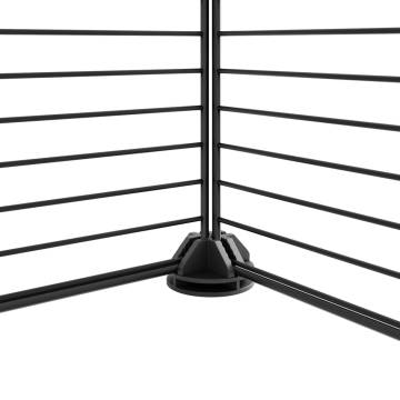 20-Panel Pet Cage with Door - Black Steel | HipoMarket UK