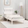 Bed Frame White Solid Wood 90x190 cm Single Colour white Size 90 x 190 cm 