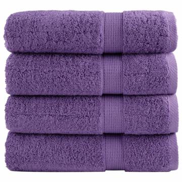 Premium Hand Towels SOLUND 4 pcs Purple 50x100 cm - 600 gsm