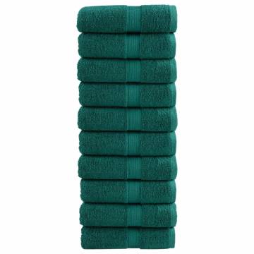 Premium Green Guest Towels SOLUND - 10 pcs, 600 gsm