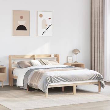 King Size Bed Frame with Headboard - Solid Pine Wood | Hipo Market